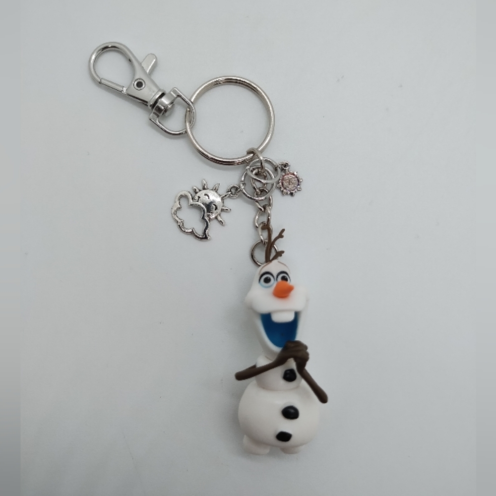 Olaf Frozen Disney Purse Charm Backpack Keychain Handmade Animated OOAK Silver